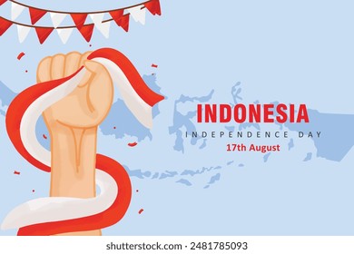 Illustration for indonesia independence day celebration