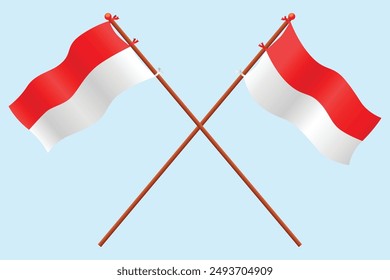 Ilustración de la bandera indonesia para el día especial de la independencia de la República de Indonesia y educación sobre el país de Indonesia,