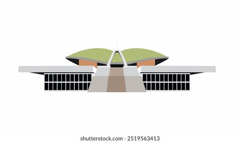 Illustration of the Indonesian House of Representatives building, the Indonesian People's Representative Council building, the government building, the icon of the Republic of Indonesia