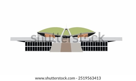 Illustration of the Indonesian House of Representatives building, the Indonesian People's Representative Council building, the government building, the icon of the Republic of Indonesia