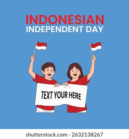 illustration of indonesian independence day celebration