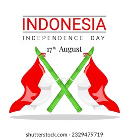 illustration of Indonesian independence day with the theme of the spirit of struggle