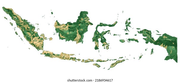 Illustration of indonesian map, map elements, map cartoon, indonesian map, archipelago, peta nusantara. Isolated background. Vector illustrations. (Ilustrasi peta Indonesia)