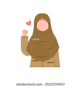 Illustration of Indonesian Muslim Teacher