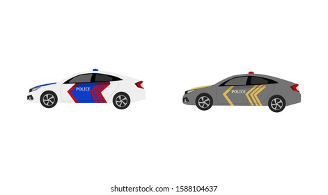 illustration of indonesian police car white and black clip art vector