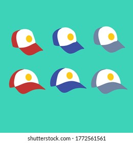 The illustration of Indonesian school uniform. The flat illustration vector set, with blue background. From elementary, junior high school till senior high school. The level education Indonesia. 