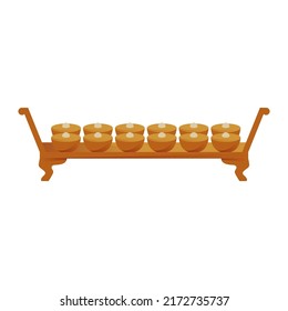 Illustration Of Indonesian Traditional Musical Instrument, Bonang