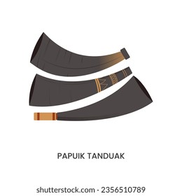 illustration of Indonesian traditional musical instrument, papuik tanduak