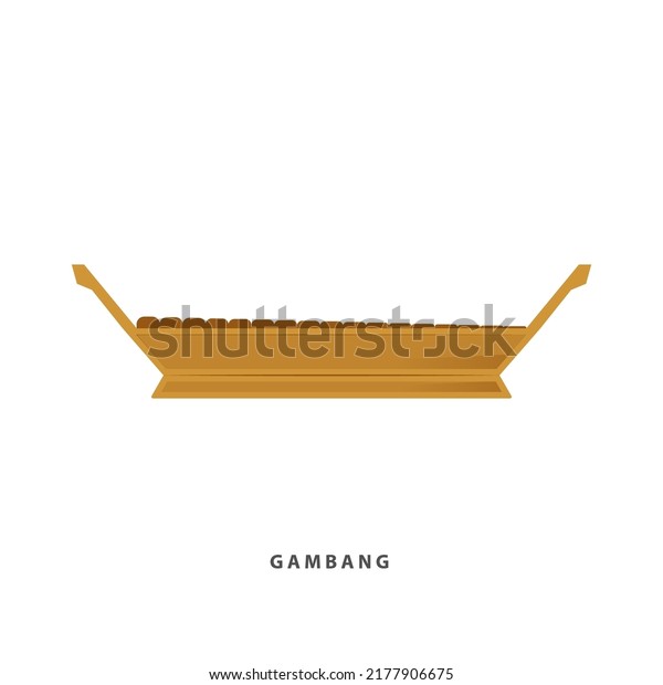 Illustration Indonesian Traditional Musical Instrument Gambang Stock