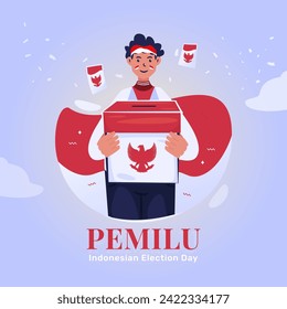 Illustration of Indonesian vote day or called pemilu for greeting design