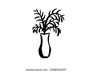 Illustration of an Indoor Houseplant Decoration