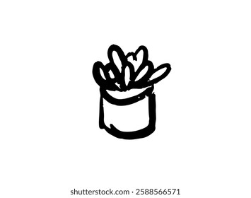 Illustration of an Indoor Succulent Houseplant Decoration