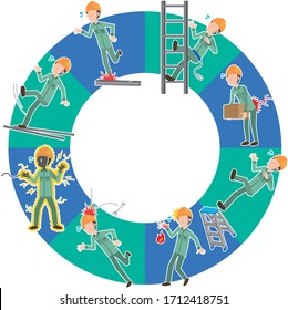 Illustration of an industrial accident at a factory