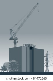 ilustración con construcción industrial