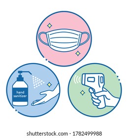 Illustration of infection prevention measures.