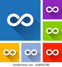 Illustration of infinity icons with long shadow