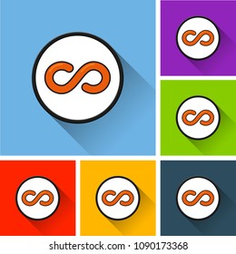 Illustration of infinity icons with long shadow