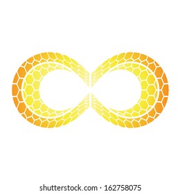Ilustración del diseño de símbolo infinito aislado en un fondo blanco