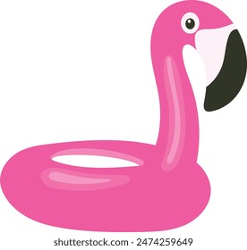 Illustration of Inflatable Ring on White Background. Isolated Vector in Cute Cartoon Style.