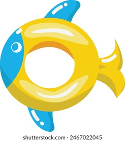 Illustration of inflatable Swimming Ring. Isolated Vector in Cartoon Design Style.
