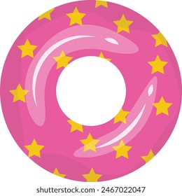 Illustration of inflatable Swimming Ring. Isolated Vector in Cartoon Design Style.