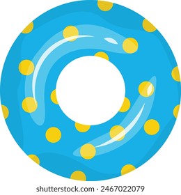 Illustration des aufblasbaren Schwimmrings. Isolierte Vektorgrafik im Cartoon-Design-Stil.