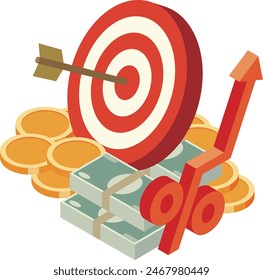 Illustration of inflation interest rate target