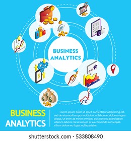 illustration of info graphic business concept in isometric 3d graphic