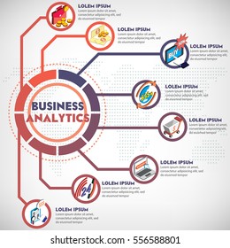 illustration of info graphic business concept in isometric 3d graphic