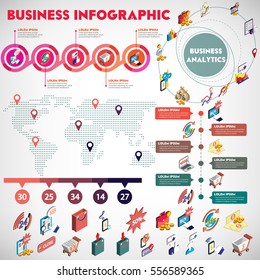 illustration of info graphic business concept in isometric 3d graphic