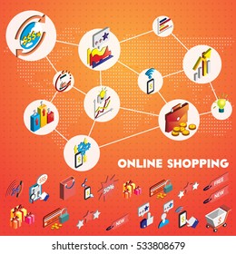 illustration of info graphic business set concept in isometric 3d graphic