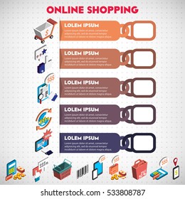 illustration of info graphic business set concept in isometric 3d graphic