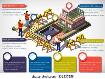 illustration of info graphic house structure concept in isometric graphic