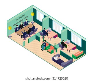 illustration of info graphic interior  room concept in isometric graphic