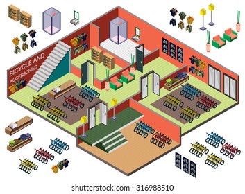 illustration of info graphic interior  room concept in isometric graphic
