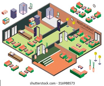 illustration of info graphic interior  room concept in isometric graphic