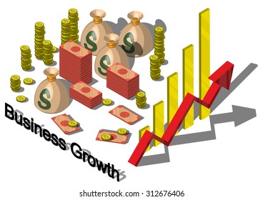 illustration of info graphic money equipment concept in isometric 3 D graphic