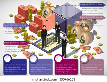 Illustration Info Graphic Money Equipment Concept Stock Vector (Royalty ...