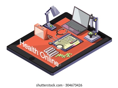 illustration of info graphic on line medical concept 