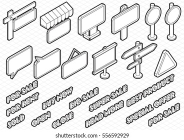 illustration of info graphic sale icons set concept in isometric 3d