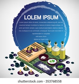 illustration of info graphic spa concept in isometric graphic
