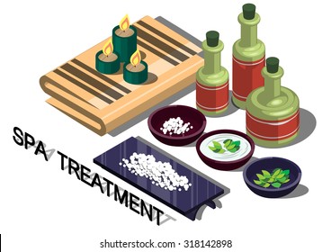 illustration of info graphic spa treatment concept in isometric graphic