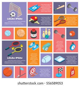 illustration of info graphic sport concept in isometric 3d