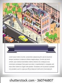 illustration of info graphic  urban city concept in isometric graphic
