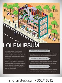 illustration of info graphic  urban city concept in isometric graphic