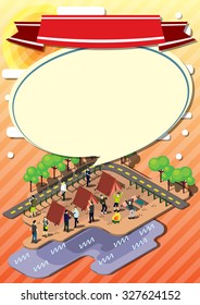 illustration of info graphic urban park concept in isometric graphic