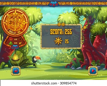 Illustration of the info window for a computer game user interface or web design