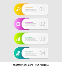 illustration of infographic elements layout 4 steps vector background