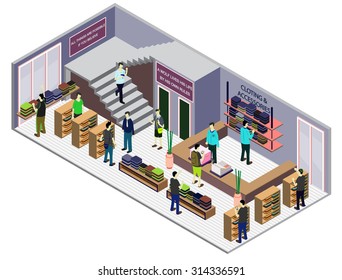 illustration of infographic interior  room concept in isometric graphic