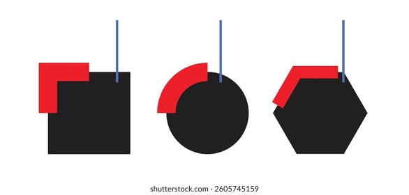 Illustration infographic shape hexagon explanation with blank background
